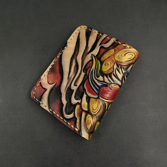 InkedHide™ Handcrafted Komainu Card Holder