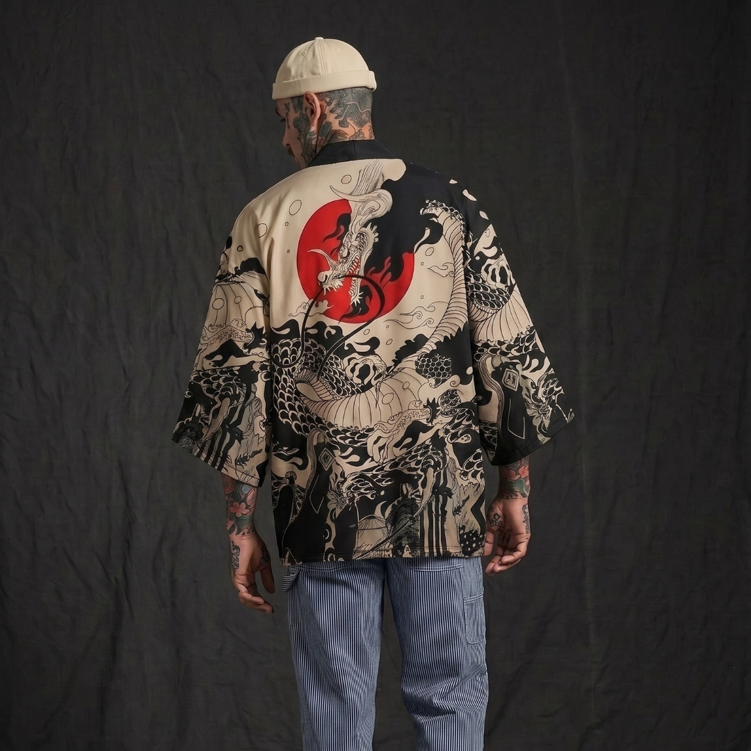 Red Sun Dragon Street Kimono