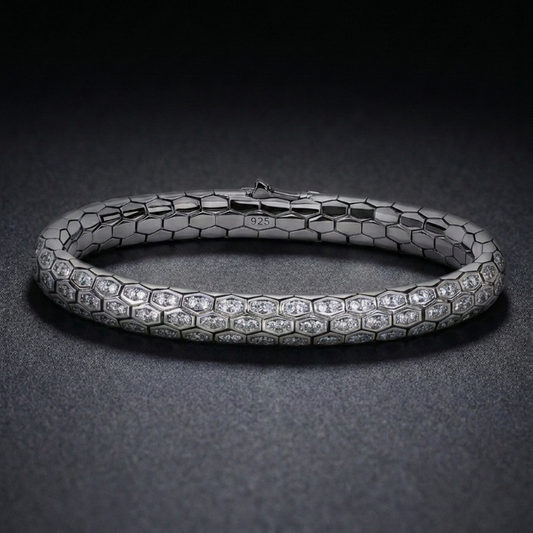Hebi Scale Silver Bracelet