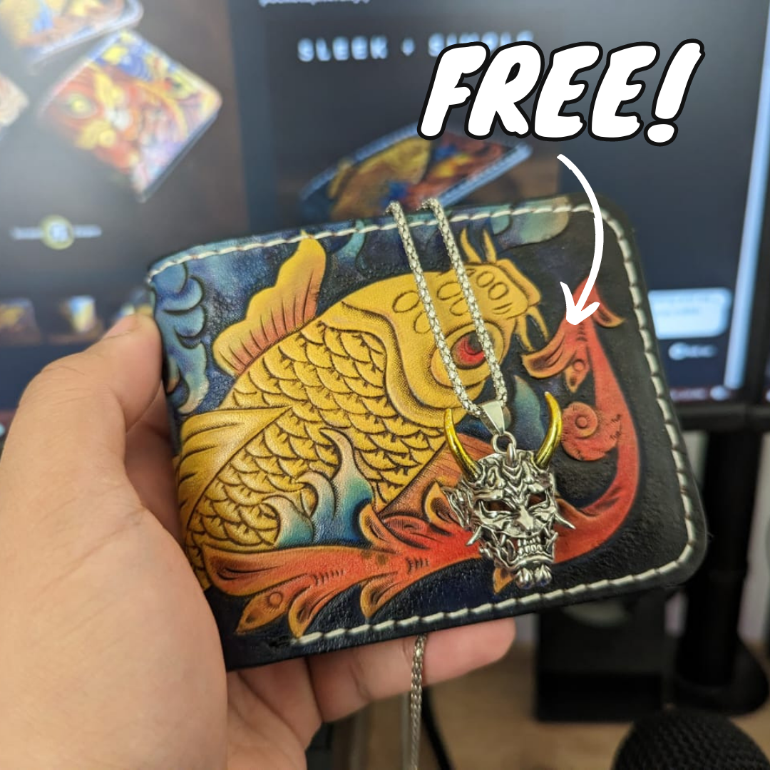 Hundred Ghosts™ Handcrafted Koi Leather Wallet