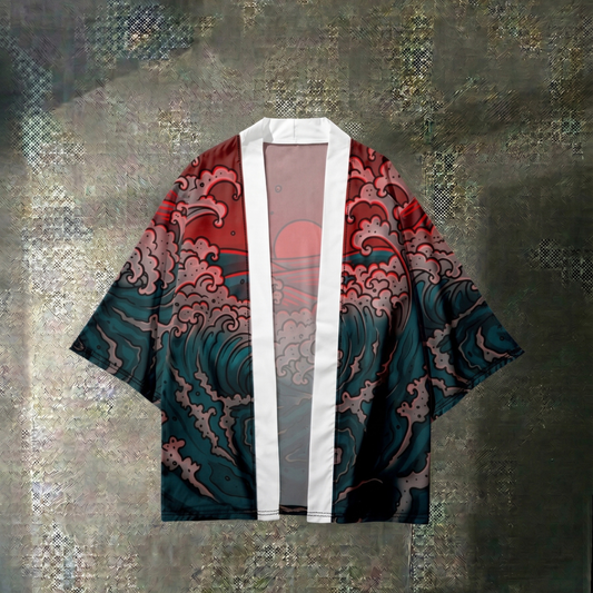 Crimson Wave Street Kimono