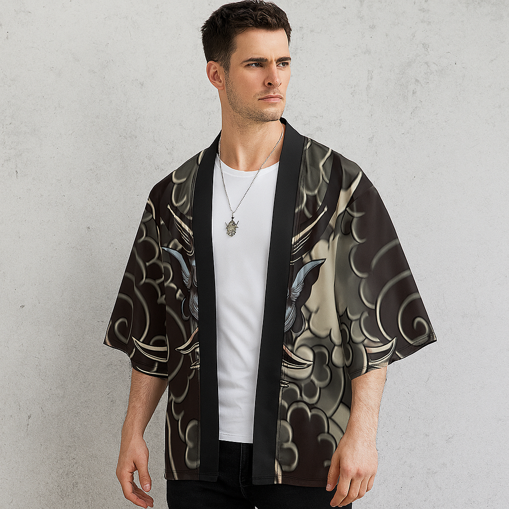 Vengeance™ Black Hannya Kimono Shirt