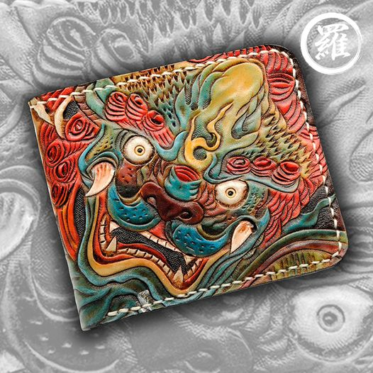 InkedHide™ Handcrafted Komainu Tattoo Wallet [NEW]