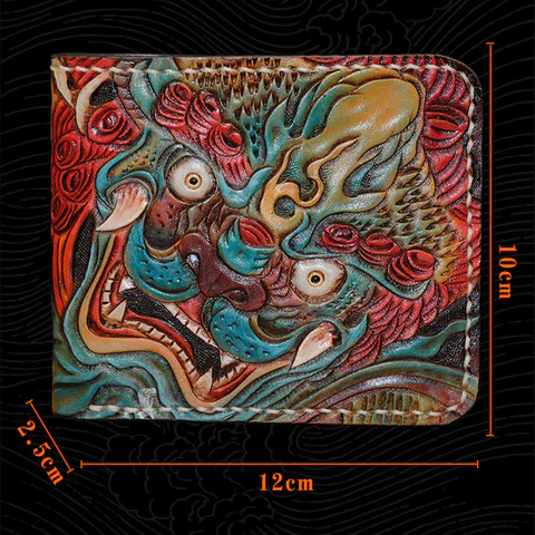 InkedHide™ Handcrafted Komainu Tattoo Wallet [NEW]