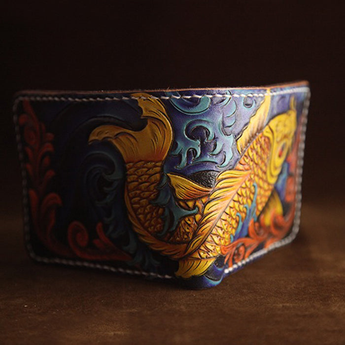 Hundred Ghosts™ Handcrafted Koi Leather Wallet