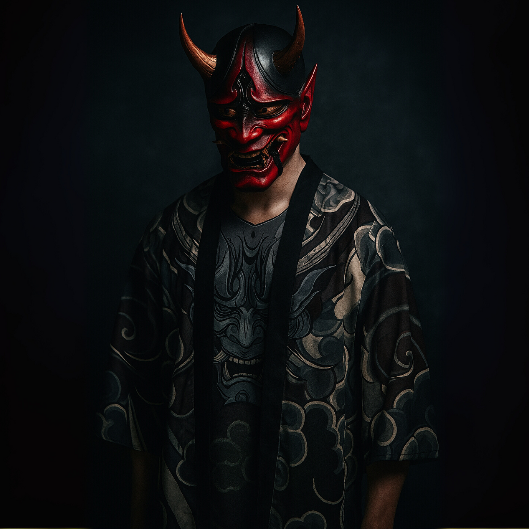 Vengeance™ Black Hannya Kimono Shirt