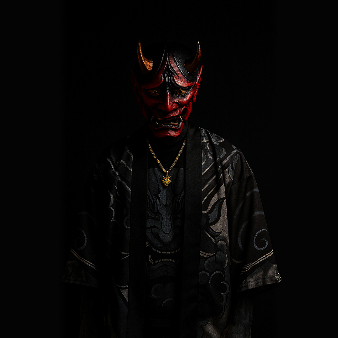Vengeance™ Black Hannya Kimono Shirt
