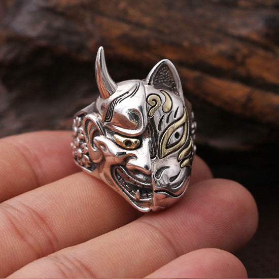 Hannya x Kitsune Silver Ring