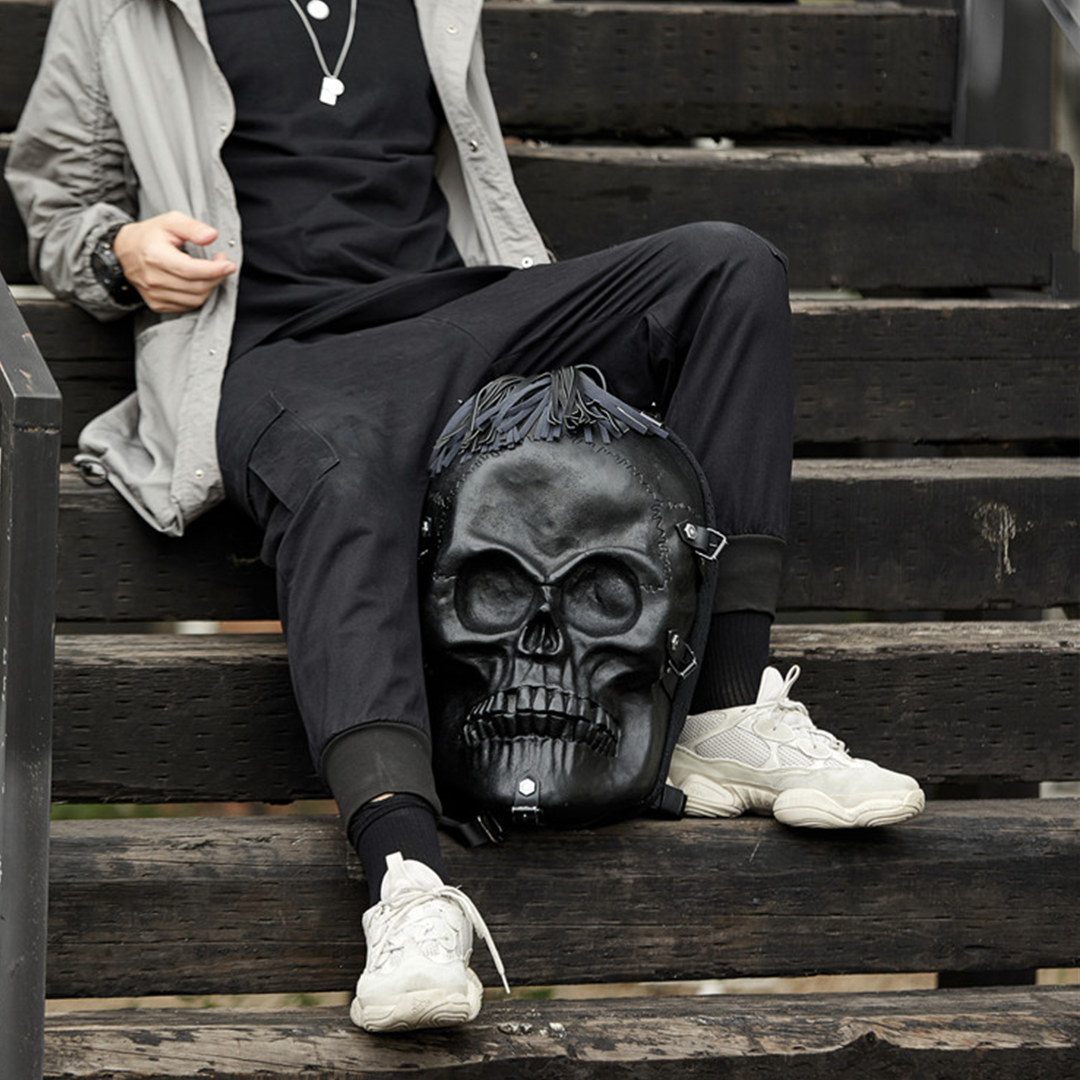 Hundred Ghosts™ Black Starving Skeleton Backpack