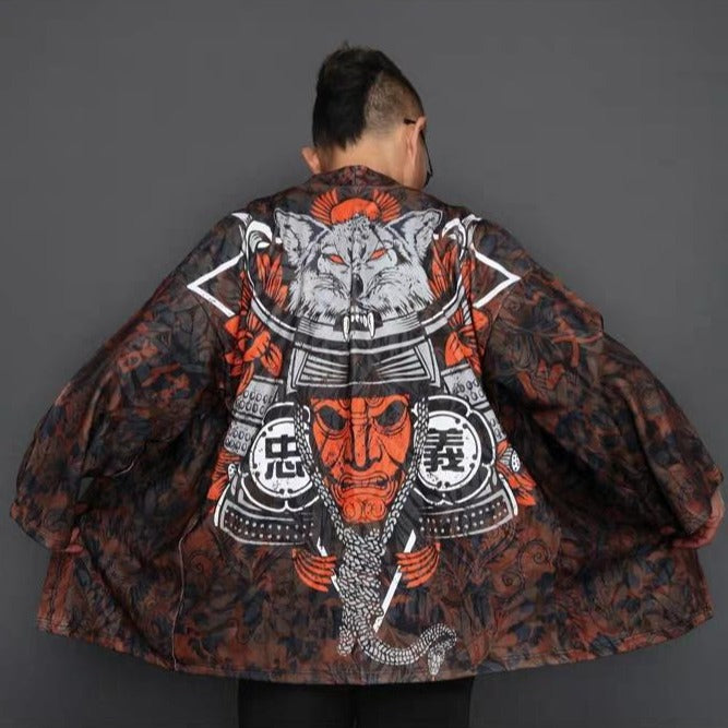Wolf Samurai Kimono Shirt