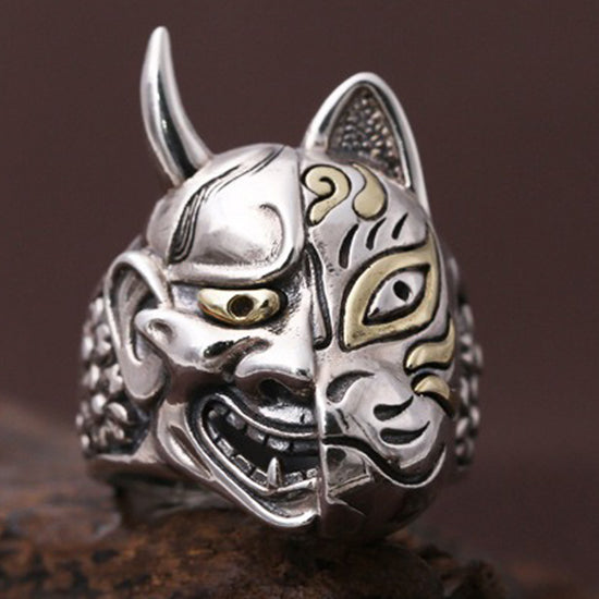 Hannya x Kitsune Silver Ring