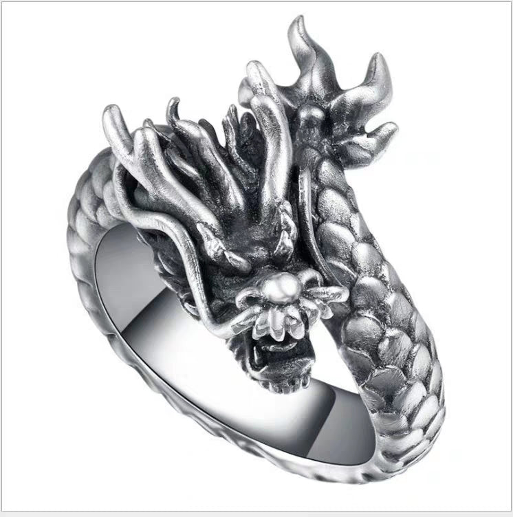 Silver Dragon God Ring