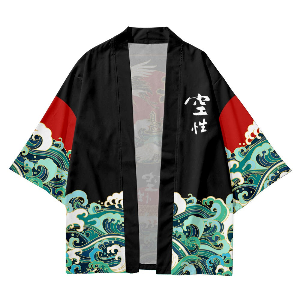 Immortality Red-Crowned Crane Kimono Set