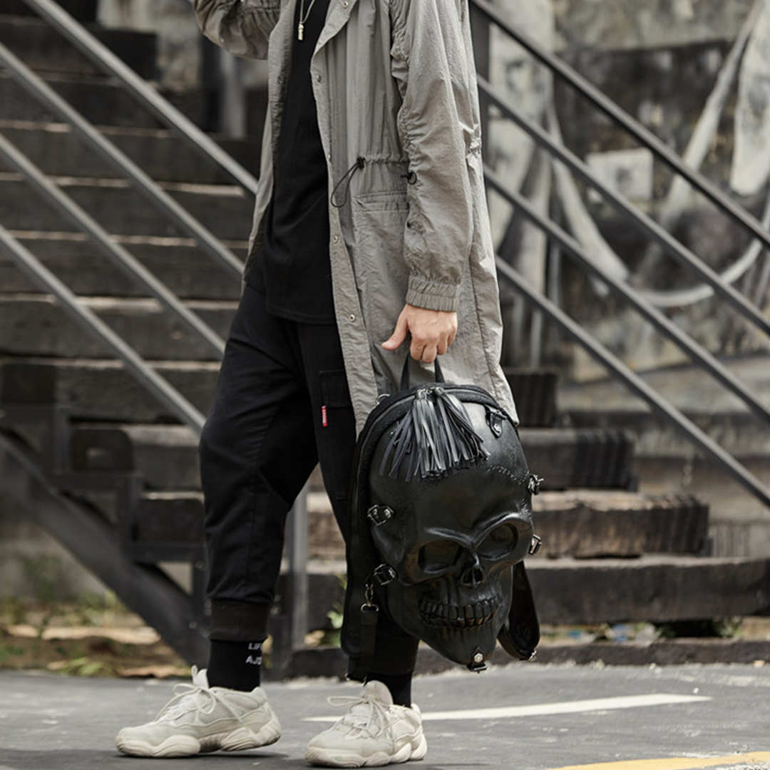 Hundred Ghosts™ Black Starving Skeleton Backpack