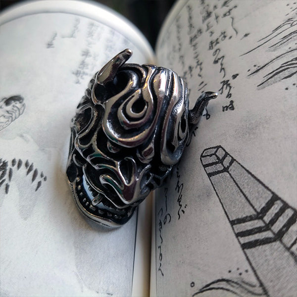 Shadow Mask Ronin Sterling Silver Ring