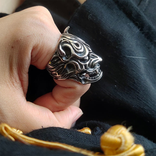Shadow Mask Ronin Sterling Silver Ring
