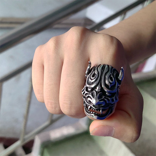 Shadow Mask Ronin Sterling Silver Ring