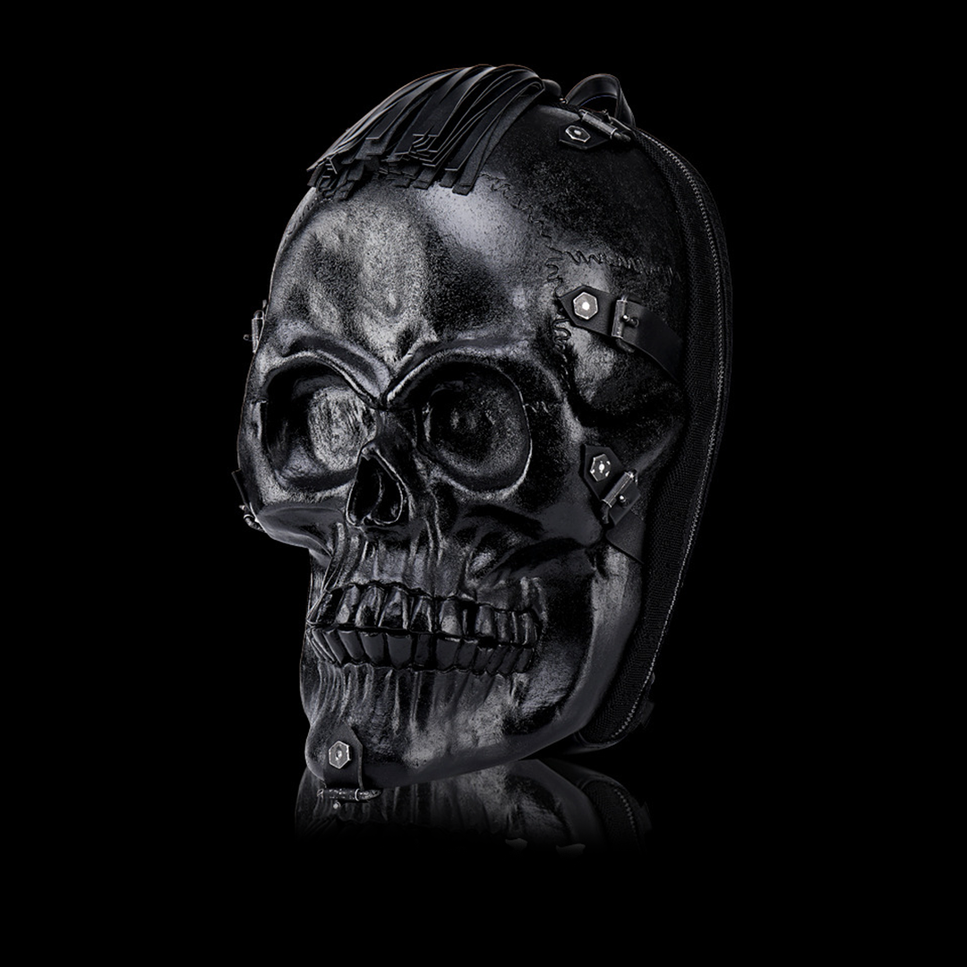 Hundred Ghosts™ Black Starving Skeleton Backpack
