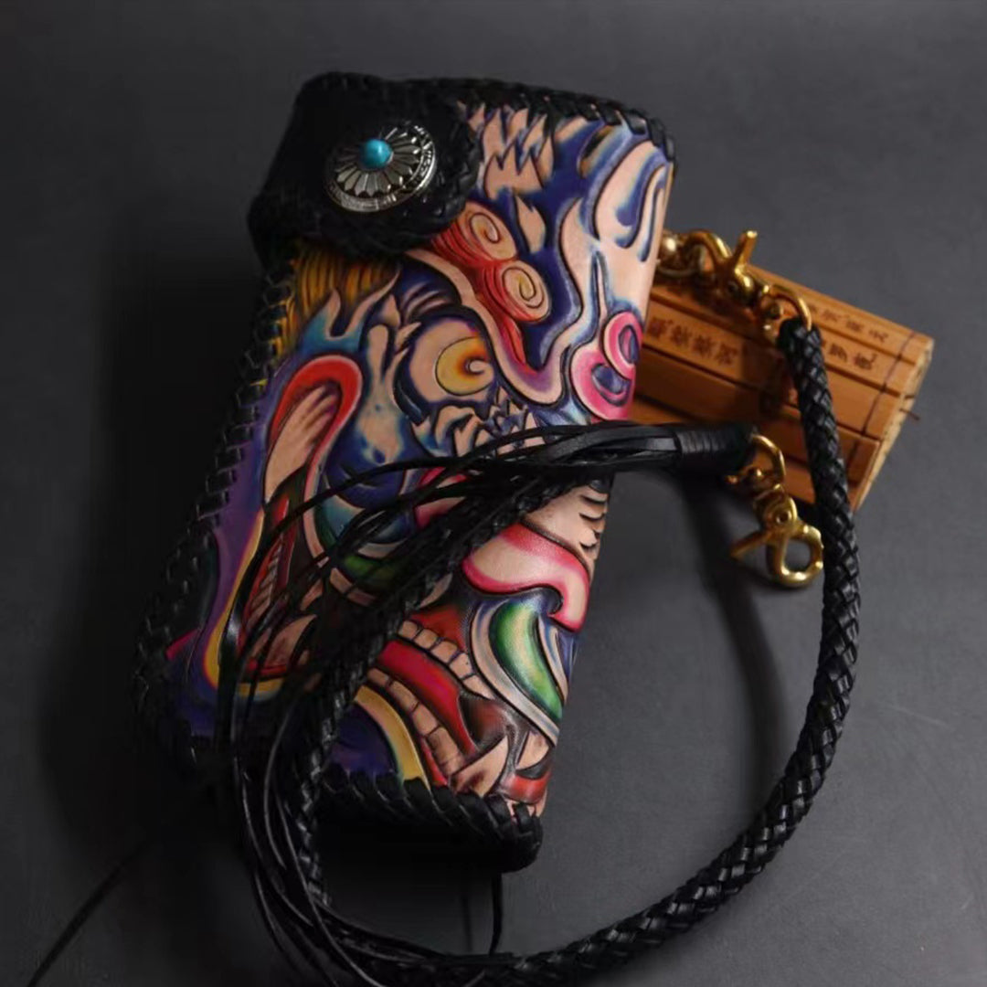 Hundred Ghosts™ Irezumi Japanese Leather Long Wallet 2.0 (60% OFF)