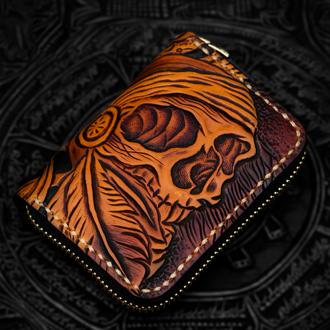 Kage™ | Irezumi Short Leather Zipper Wallet