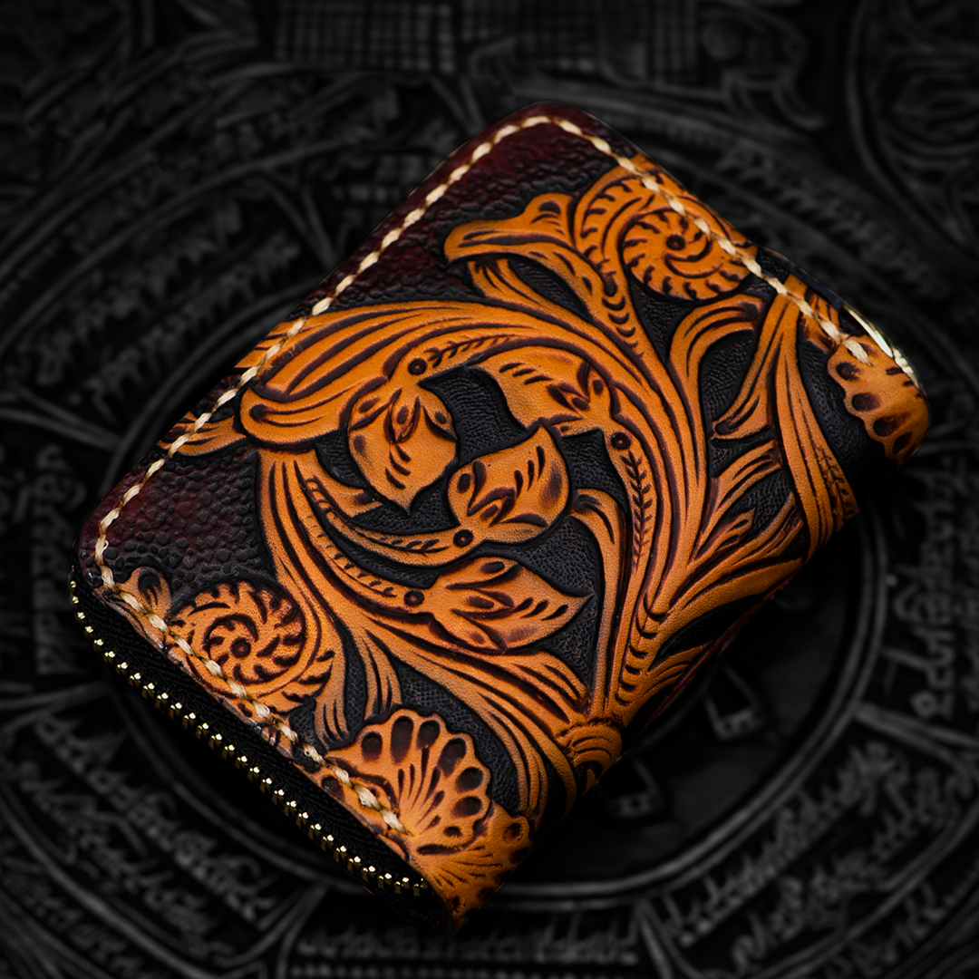 Kage™ | Irezumi Short Leather Zipper Wallet