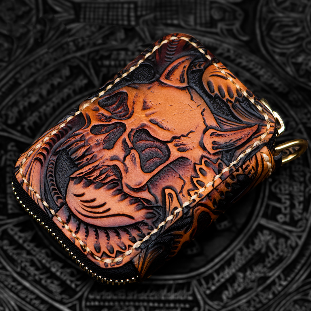 Kage™ | Irezumi Short Leather Zipper Wallet