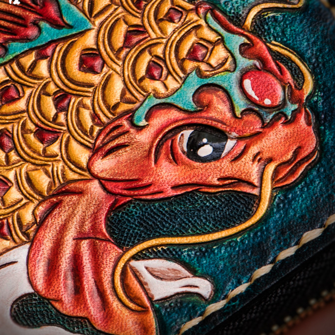 Kage™ | Irezumi Short Leather Zipper Wallet