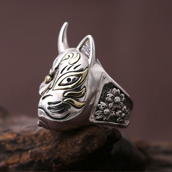 Hannya x Kitsune Silver Ring