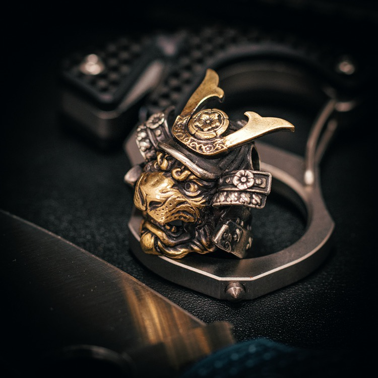 Starving Skeleton™ Samurai Tiger EDC Bead Pendant
