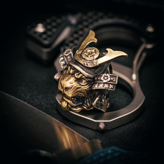 Starving Skeleton⢠Samurai Tiger EDC Bead Pendant