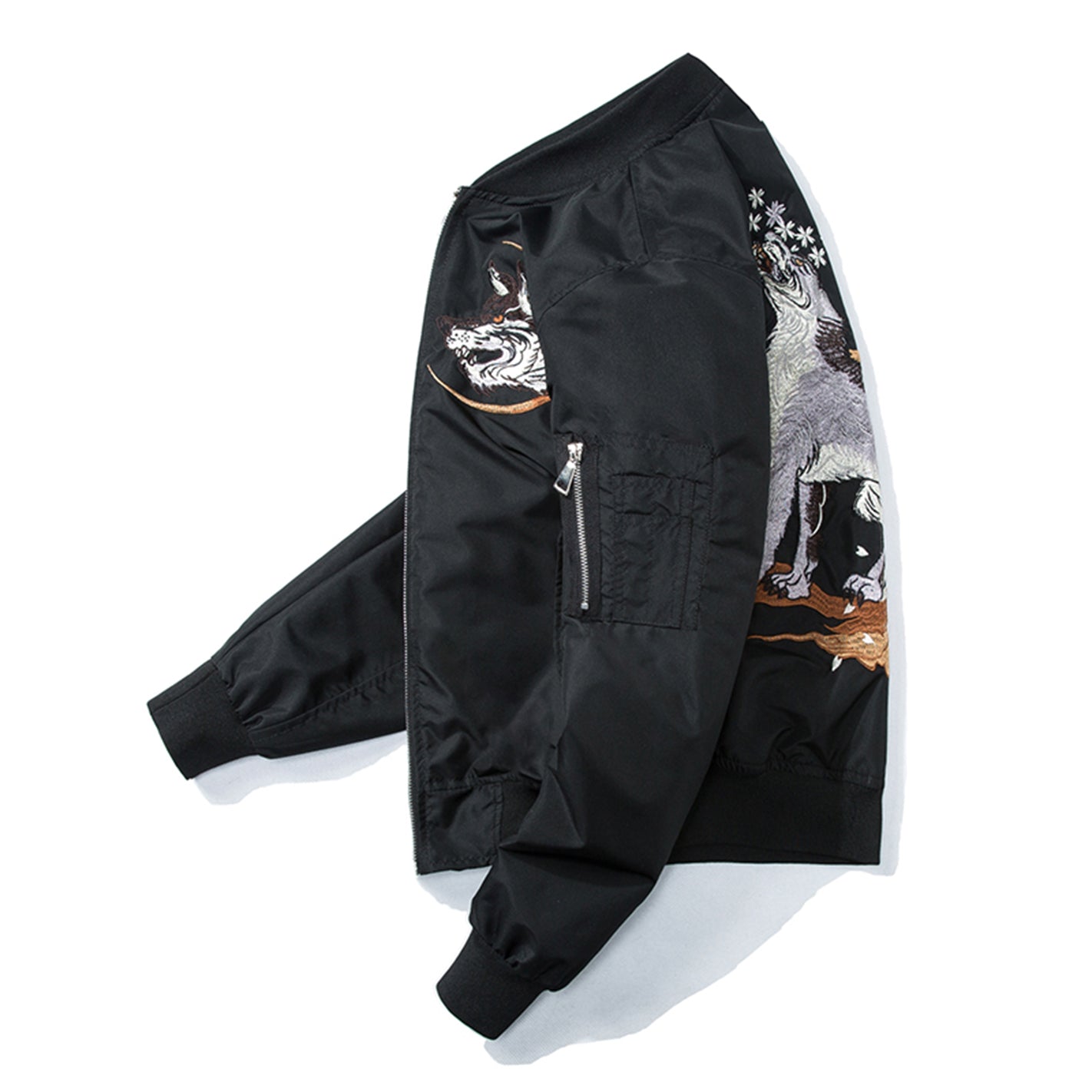 Howling Okami White Wolf Bomber Jacket