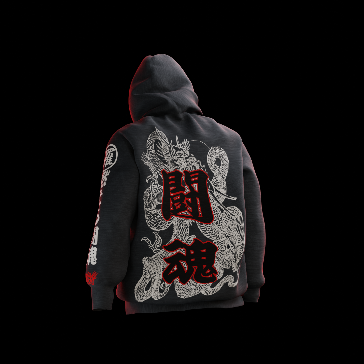 oukon Fighting Spirit Dragon Hoodie