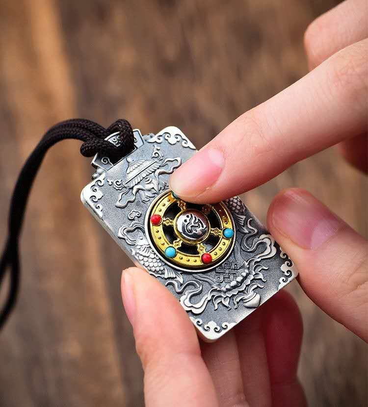 Silver Dragon God Pendant Necklace