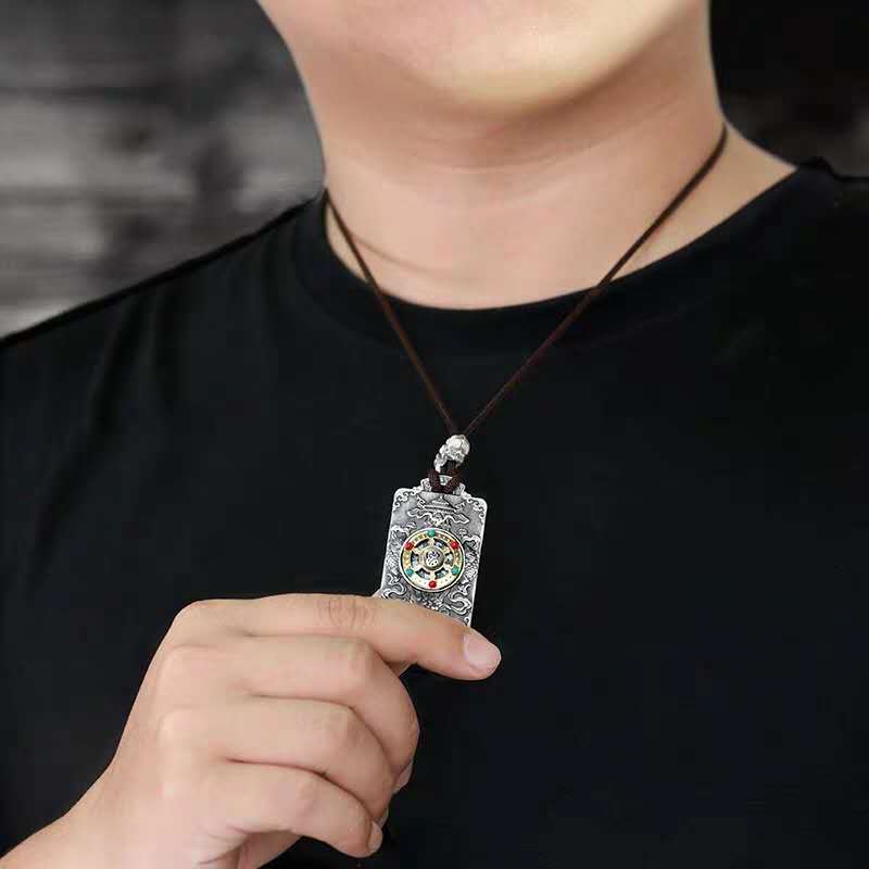 Silver Dragon God Pendant Necklace