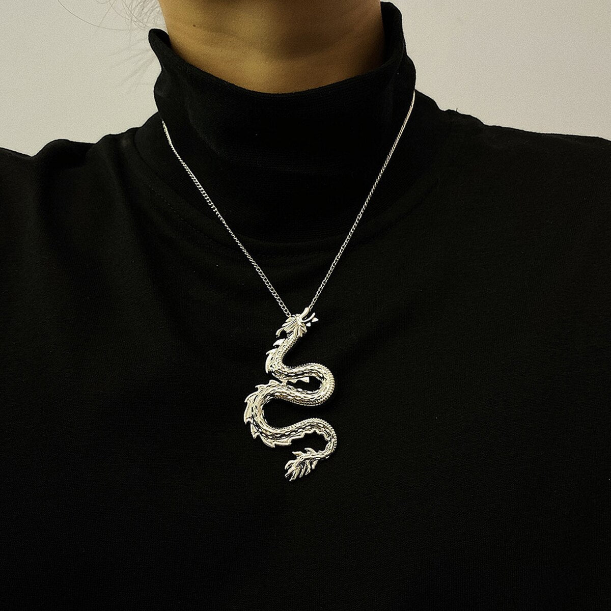 Gold Silver Dragon Chain Necklace