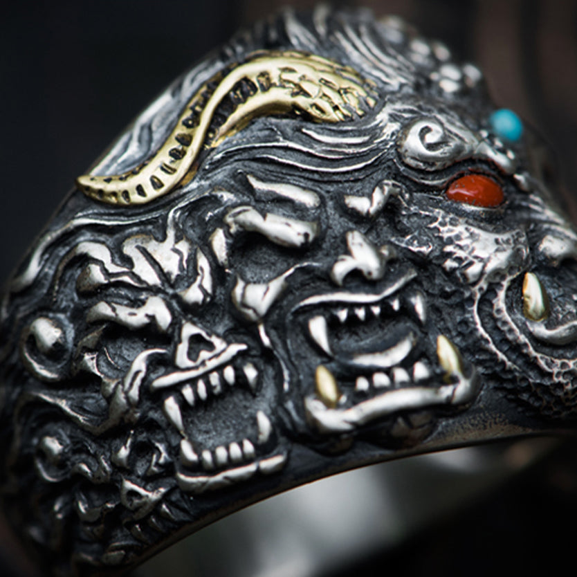 Good Vs Evil Buddha Ring