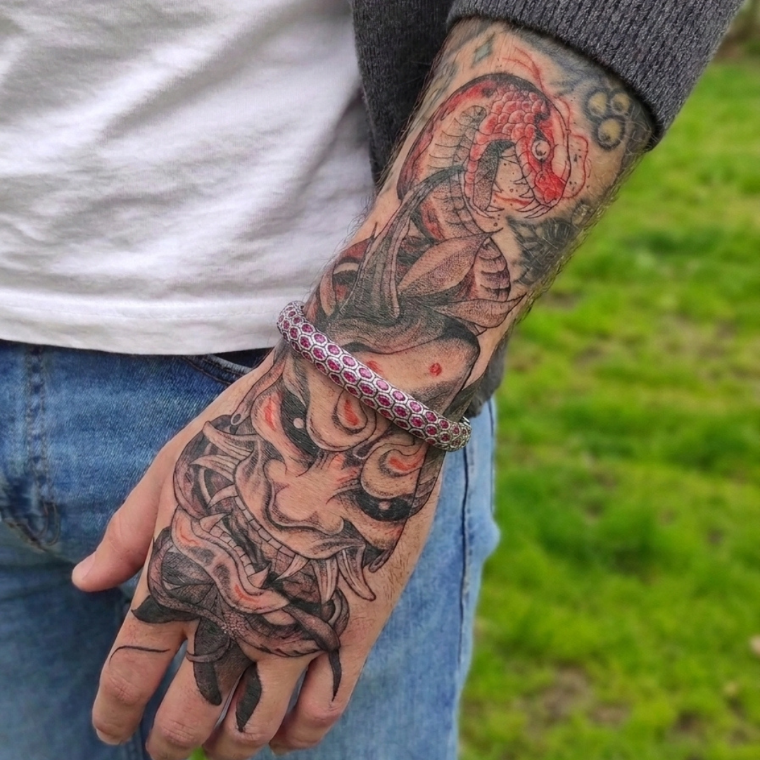 Hebi Scale Silver Bracelet