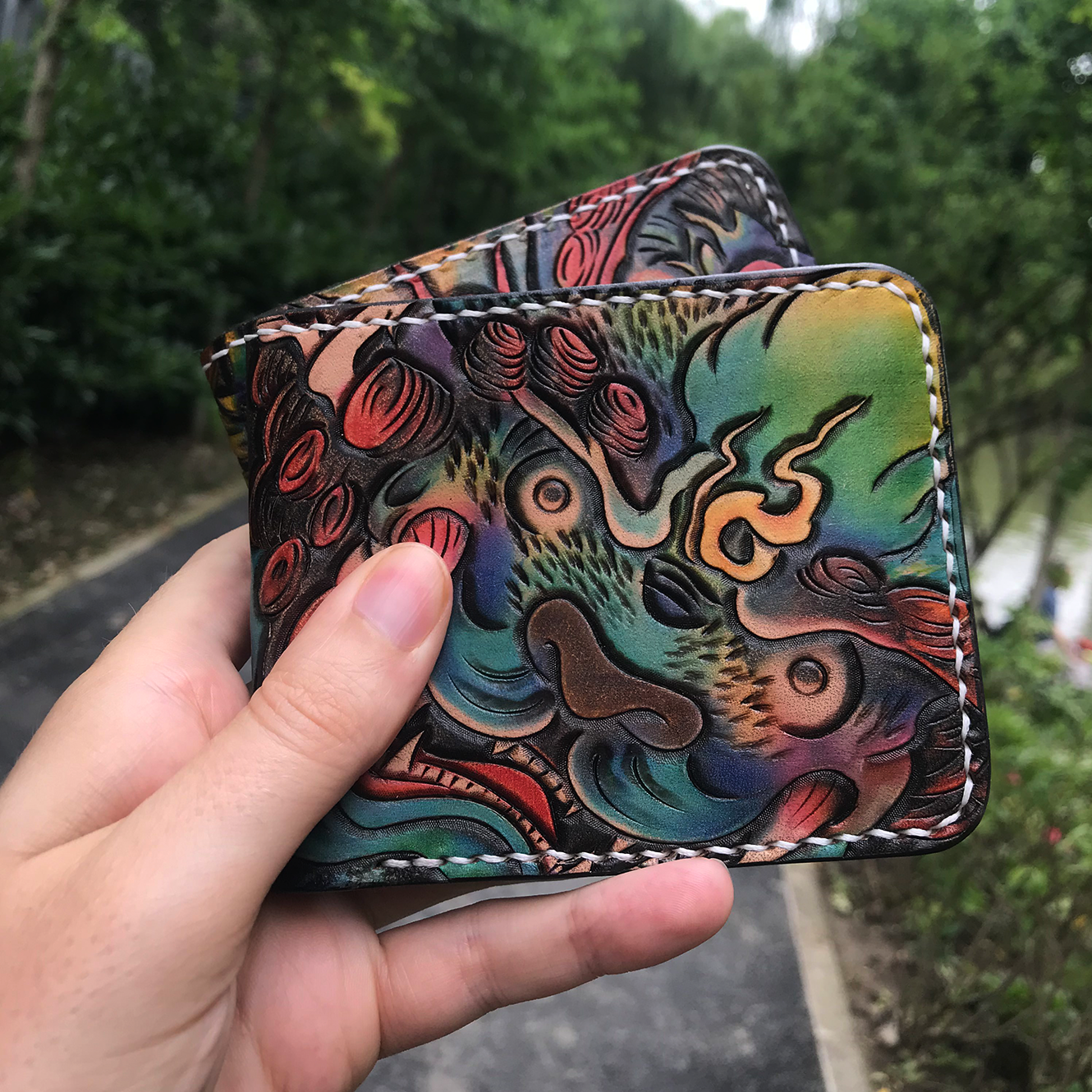 InkedHide™ Handcrafted Komainu Tattoo Wallet [NEW]