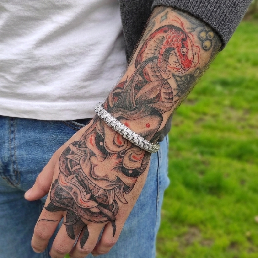 Hebi Scale Silver Bracelet