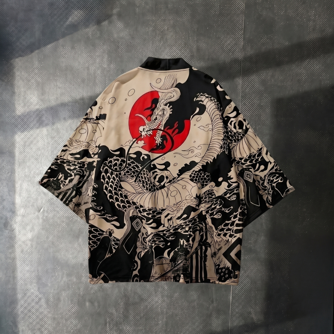 Red Sun Dragon Street Kimono