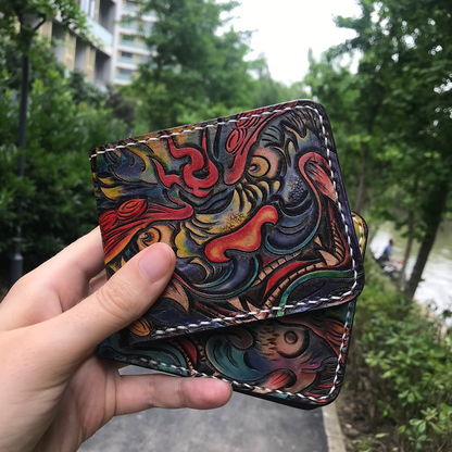 InkedHide™ Handcrafted Komainu Tattoo Wallet