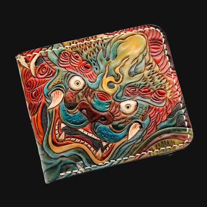 InkedHide™ Handcrafted Komainu Tattoo Wallet