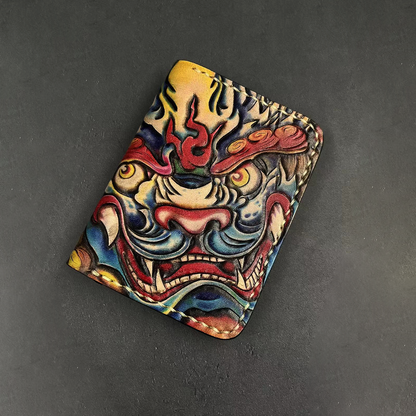 InkedHide™ Handcrafted Komainu Card Holder