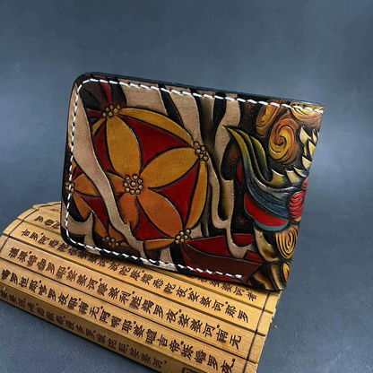 InkedHide™ Handcrafted Komainu Tattoo Wallet
