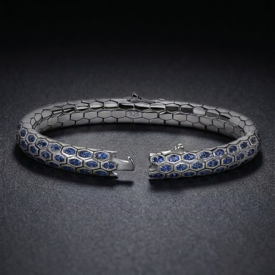 Hebi Scale Silver Bracelet