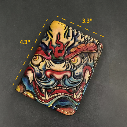 InkedHide™ Handcrafted Komainu Card Holder