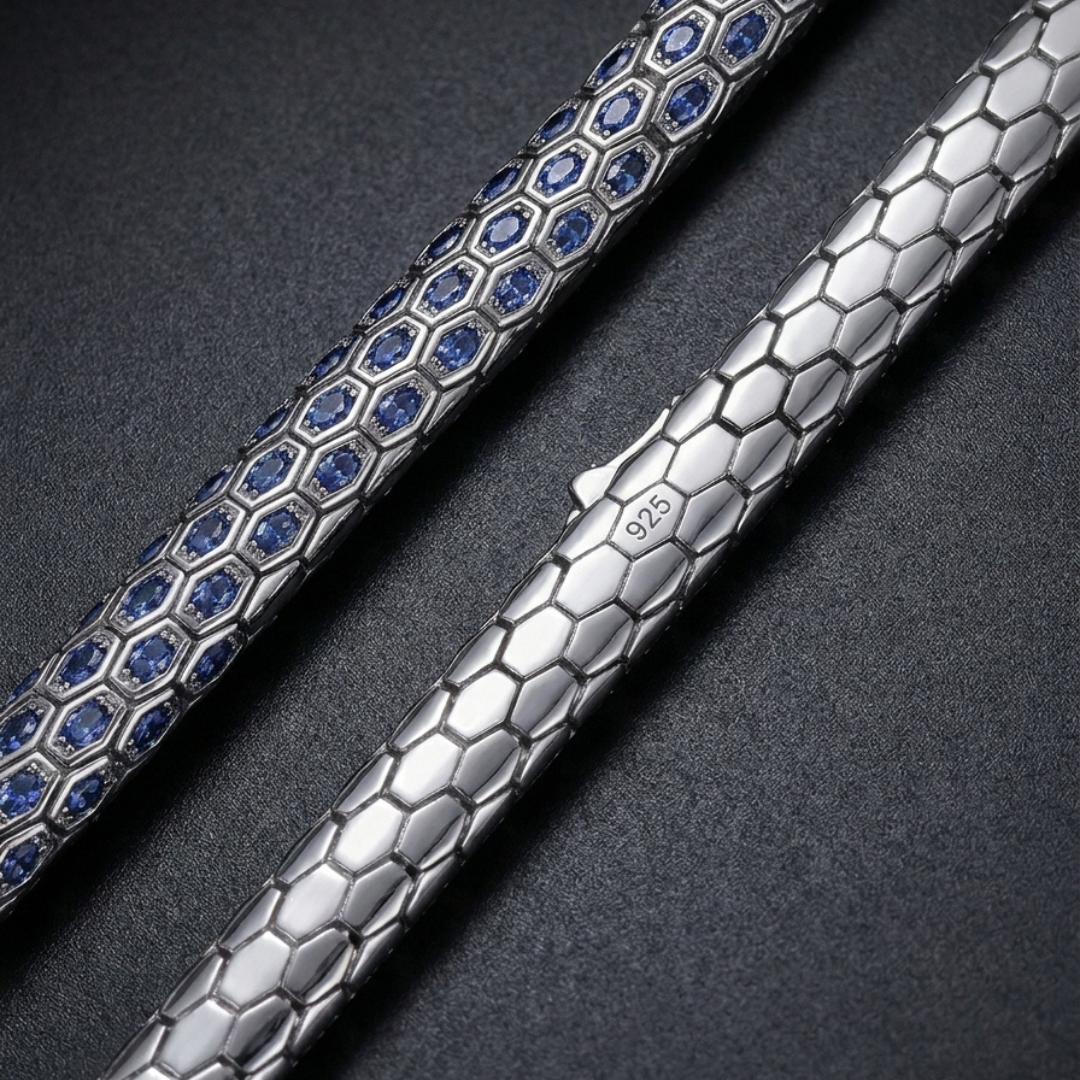 Hebi Scale Silver Bracelet