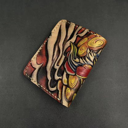 InkedHide™ Handcrafted Komainu Card Holder