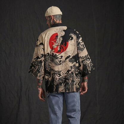 Red Sun Dragon Street Kimono