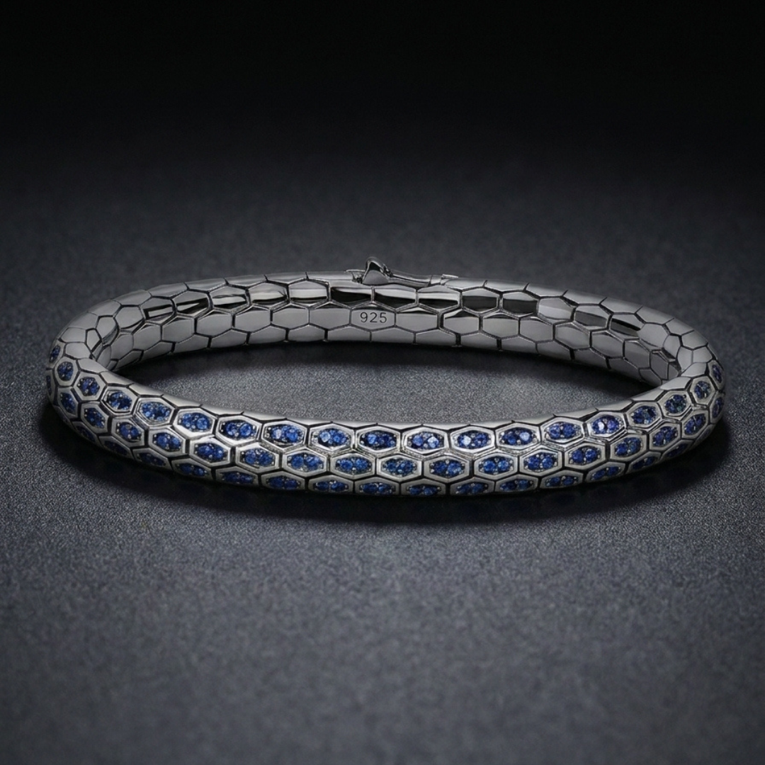 Hebi Scale Silver Bracelet